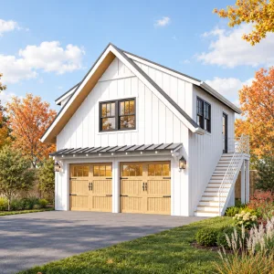 22x22 garage and adu plans - exterior view