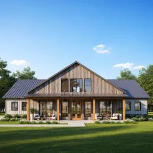 60x40 barndominium plans - exterior view
