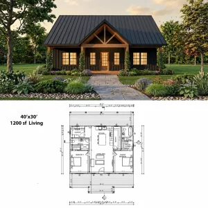 40x30 barndominium plans - exterior view