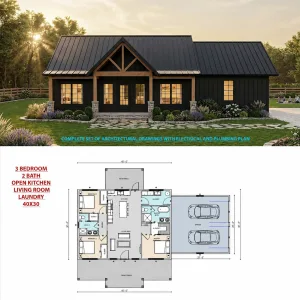 40x30 barndominium with garage - exterior view