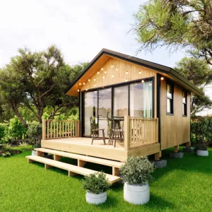 12x12 cabin plans - exterior view