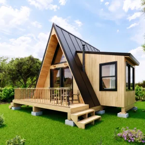 24x20 a-frame cabin plans - floor plan and elevation
