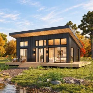 22x28 cabin plans - exterior view