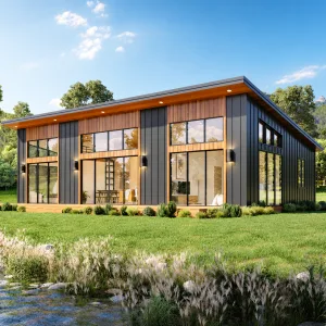 30x50 shed roof cabin plans - floor plan and elevation
