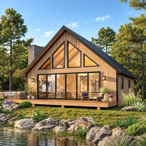 35x35 cabin plans - exterior view