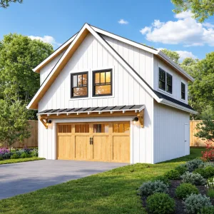 24x24 garage and adu plans - exterior view