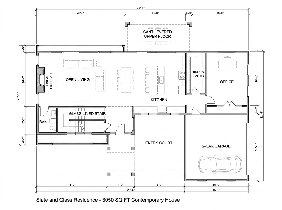 Slate & Glass Contemporary floor plan