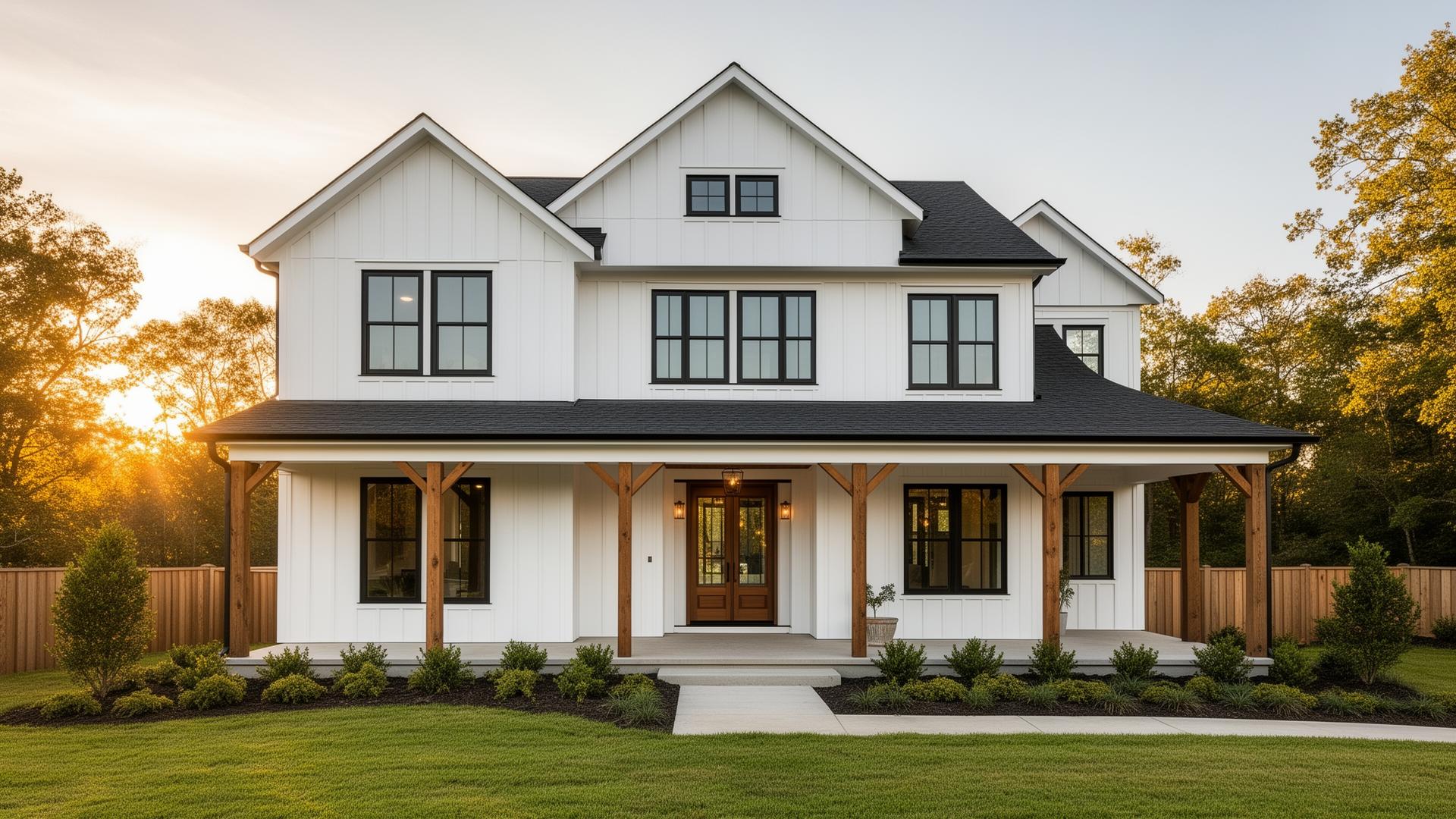 Completed modern farmhouse