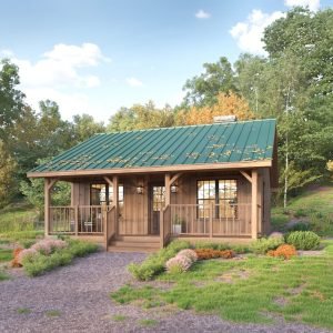 26x26 cabin plans - exterior view