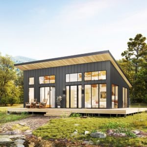 24x36 cabin plans - exterior view