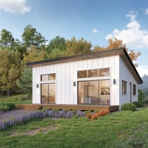 26x32 cabin plans - exterior view
