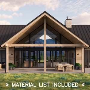 98x24 modern barn house plans - floor plan and elevation