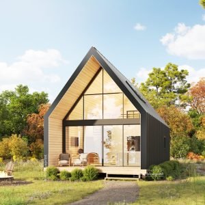 20x30 a-frame plans - exterior view
